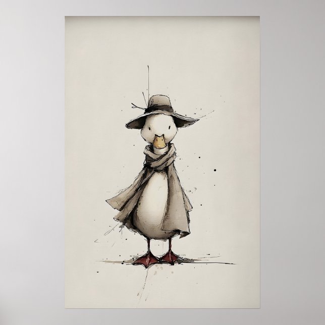 Arte Imprimível de Pato de Primavera, Impressão Mi (Frente)