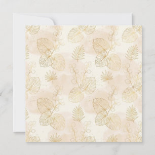 Arte Linear Tropical Botânico em Ouro Elegante