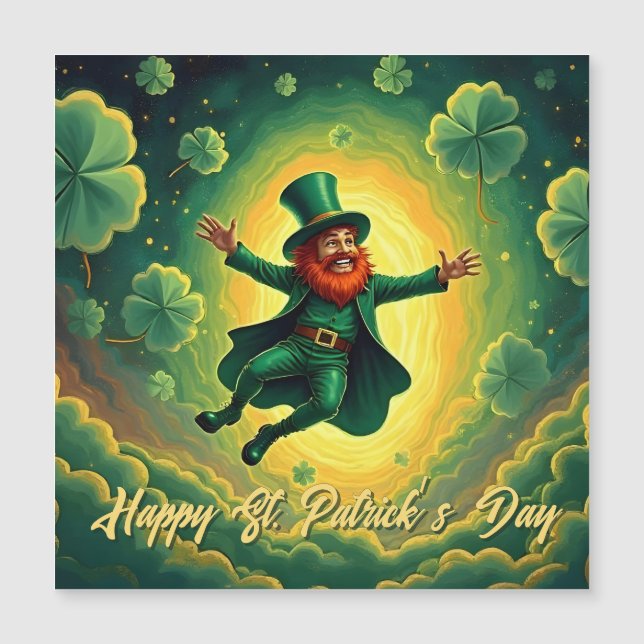 Arte Mágico do Dia de São Patrício com Leprechaun (Frente)