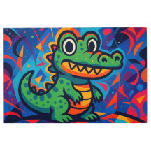 Arte Metálica de Crocodilo Verde