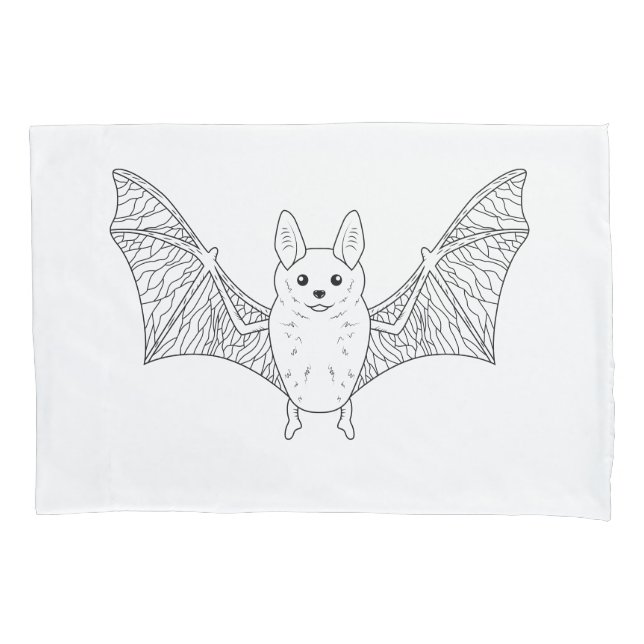 Arte Mínima De Linha De Bat Com Halloween Aberto (Frente)