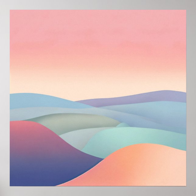 Arte minimalista abstrato 3D para Poster de parede (Frente)