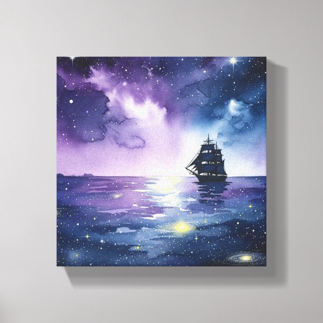 Arte Mística de Parede de Canvas - Velejando atrav (Frente)