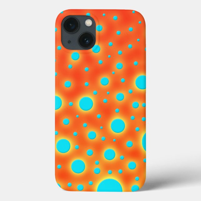 Arte Moderna Abstrata Turquesa Laranja (Verso)