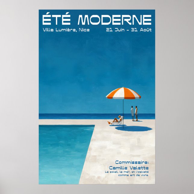 Arte Moderna de Verão à Beira da Piscina Impressão (Frente)