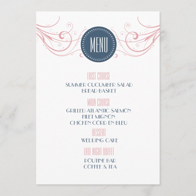 Arte moderna Deco que Wedding o menu (Frente)
