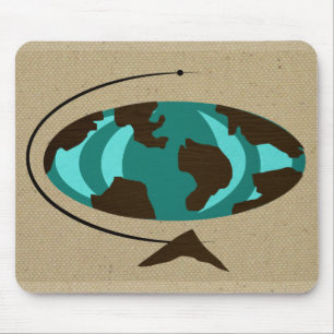 Arte moderna Mousepad do globo do meio século
