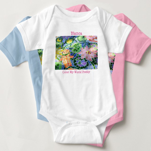 Arte Mosaica Colorida Koi Pond com Camiseta Flores (Criador carregado)