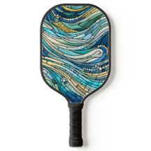 Arte Mosaico Azul Turquesa Ondas do Mar
