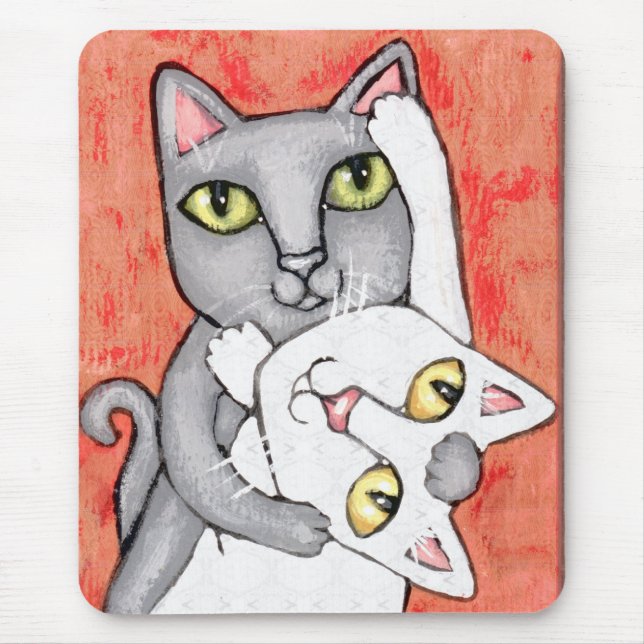 Arte Mousepad da dança do tango do gato (Frente)
