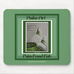 Arte Mousepad dos haicais dos peixes da fronda da