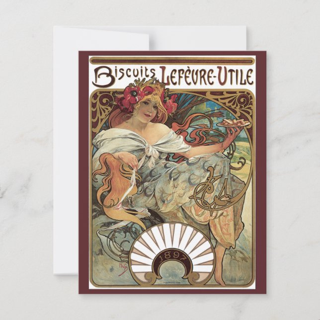 Arte Nova Antiga, Biscoitos por Alphonse Mucha (Frente)