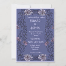 Arte Nova floral - Convite de Casamento
