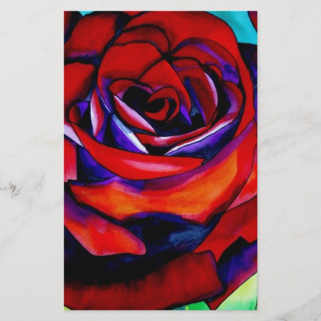 Arte original de macro-flor rosa vermelha (Frente)