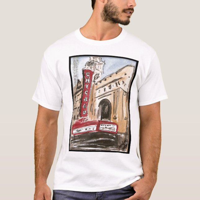 Arte original do t-shirt do teatro de Chicago por (Frente)