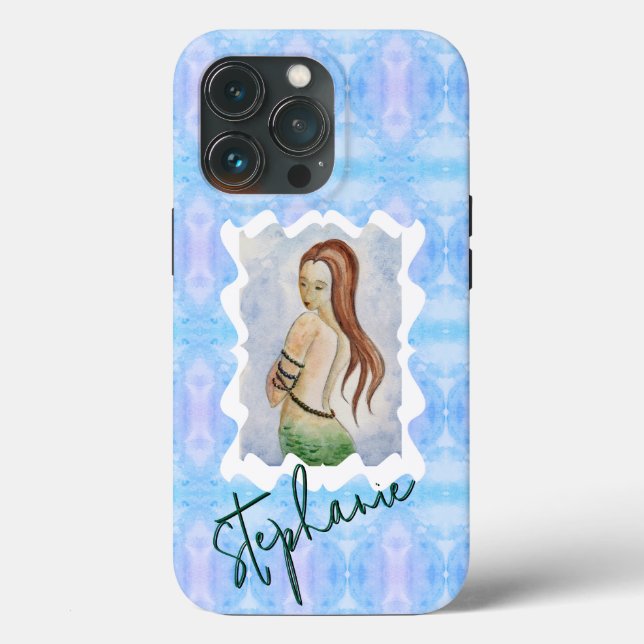 Arte Original Personalizada Sereia Watercolor (Verso)