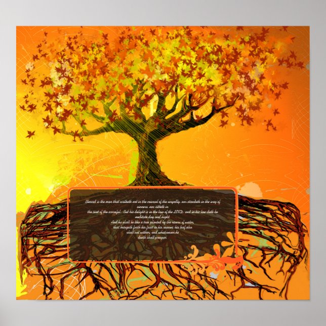 Arte Original - Poster de Árvore de Raízes Engraça (Frente)