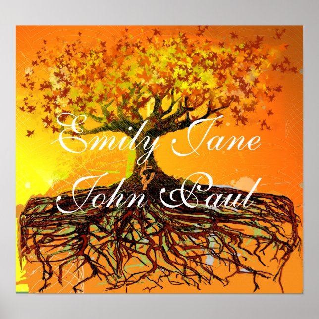 Arte Original - Poster de Árvore de Raízes Engraça (Frente)