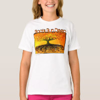 Arte original - Raízes executam camiseta profunda