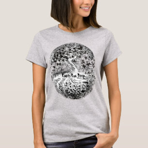 Arte original - Raízes executam camiseta profunda