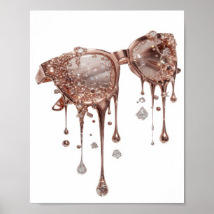 Arte Ousada em Impressão de Moda ABSTRACTA Dourada