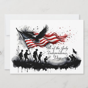 Arte Patriótica de 4 de Julho com Bandeira e Solda
