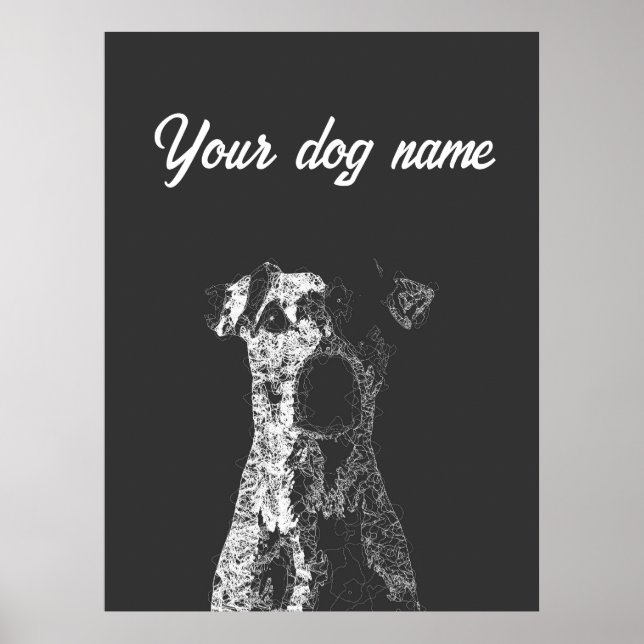 arte personalizada de abstrato de poster de cão (Frente)