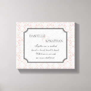 Arte personalizada de canvas branca rosa