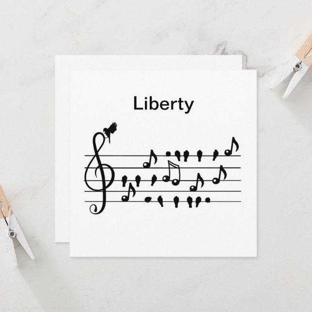 Arte personalizada de clave de sol de pássaro cant (Frente/Verso In Situ)