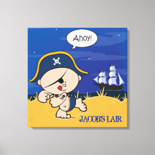 Arte personalizada pirata da parede das canvas da