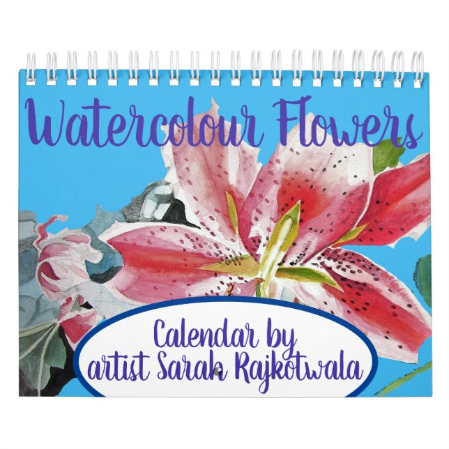 Arte Pintada do Calendário das Flores de Aquarelas (Capa)
