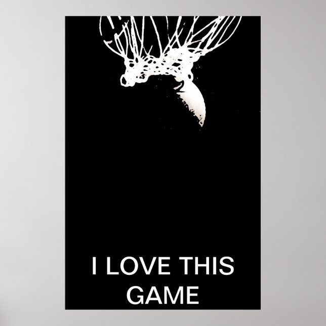 Arte Pop Preto Branco Poster de Basquete Único (Frente)