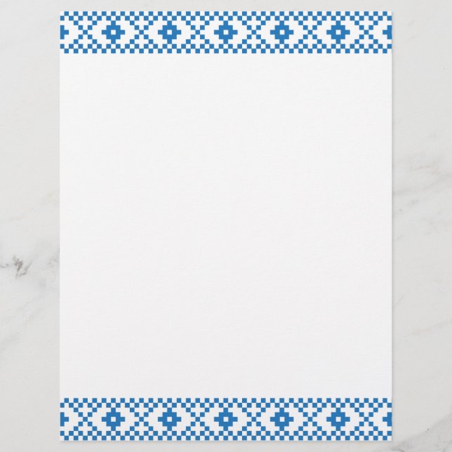 Arte popular tribal e azul letã e branca (Frente)