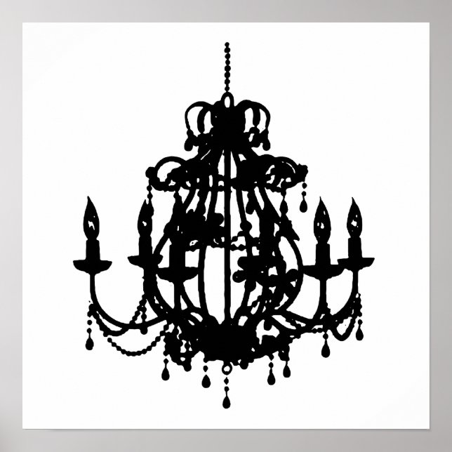 Arte poster da silhueta Chandelier (Frente)