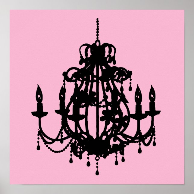Arte poster da silhueta Chandelier (Frente)