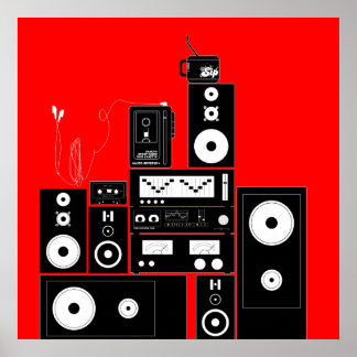 Arte Poster de ÁUDIO "AUTO REVERSE" DA VINTAGE DOS