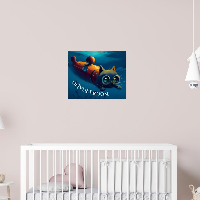 ARTE POSTER DE GATO FANTASIA SUBAQUÁTICA CAPRICHOS (Berçário 2)