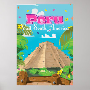 Arte Poster de viagens do Peru.
