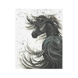 Arte preta majestosa do metal do cavalo do frisão