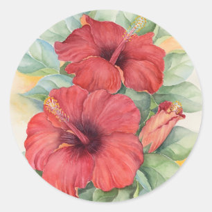 Arte redonda da aguarela das etiquetas da flor
