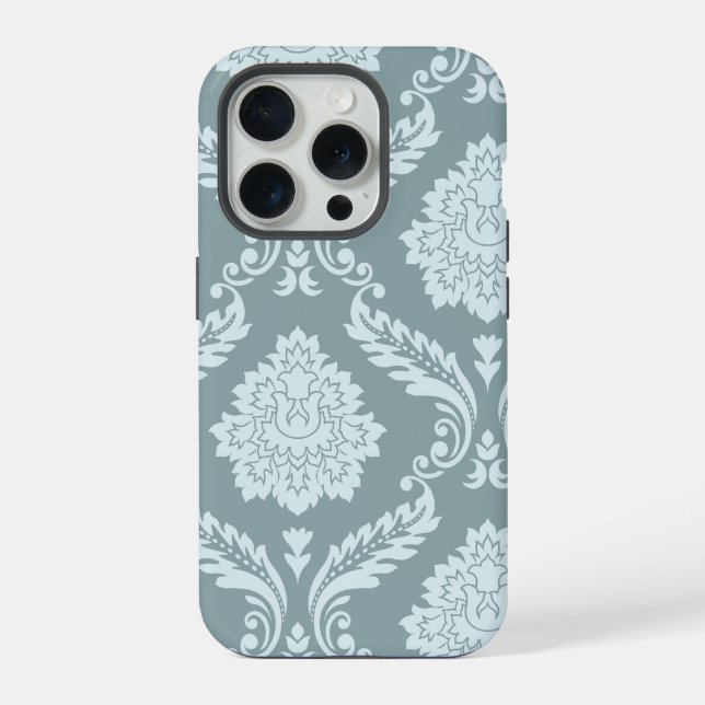 Arte Rococó Damask I Azul Ovo de Pato+Turquesa (Verso)