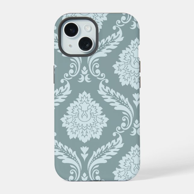 Arte Rococó Damask I Azul Ovo de Pato+Turquesa (Verso)