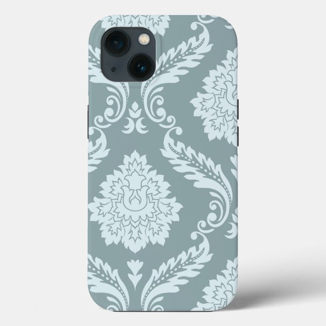 Arte Rococó Damask I Azul Ovo de Pato+Turquesa (Verso)