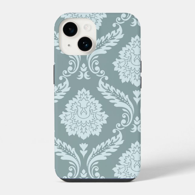 Arte Rococó em Damask I Azul Ovo de Pato+Turquesa (Verso)
