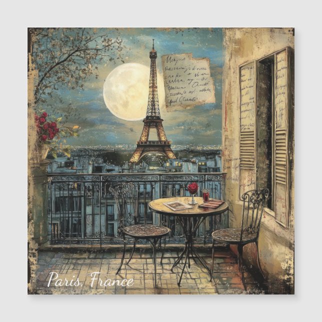 Arte Romântica Personalizada da Torre Eiffel de Pa (Frente)