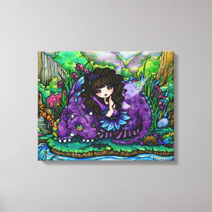Arte roxa feericamente das canvas do berçário do