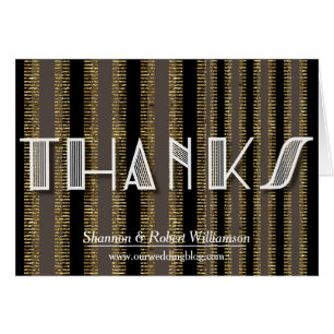 Arte russa Deco Cartões de agradecimentos Dourado