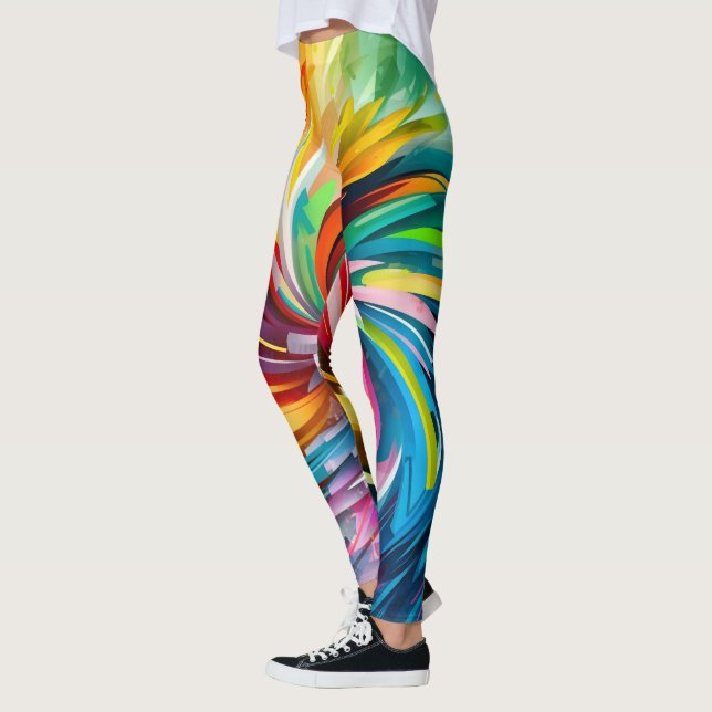 Arte sobre leggings coloridas femininas (Esquerda)