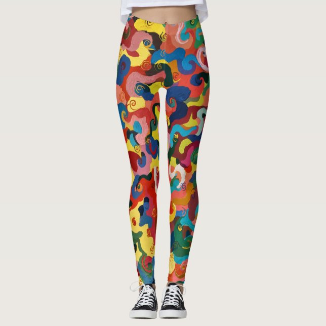 Arte sobre leggings coloridas femininas (Frente)