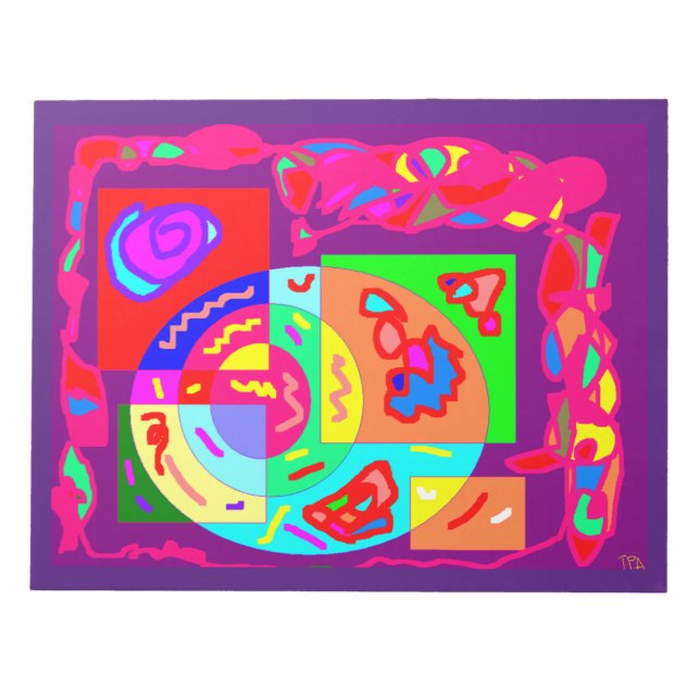 Arte tribal com tema roxo num bloco de notas (Frente)